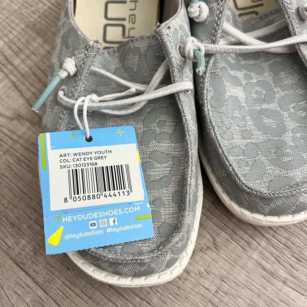 Hey Dude Shoes-Wendy Youth-Cat Eye Grey-size K11 Girls-NEW! - Picture 5 of 11